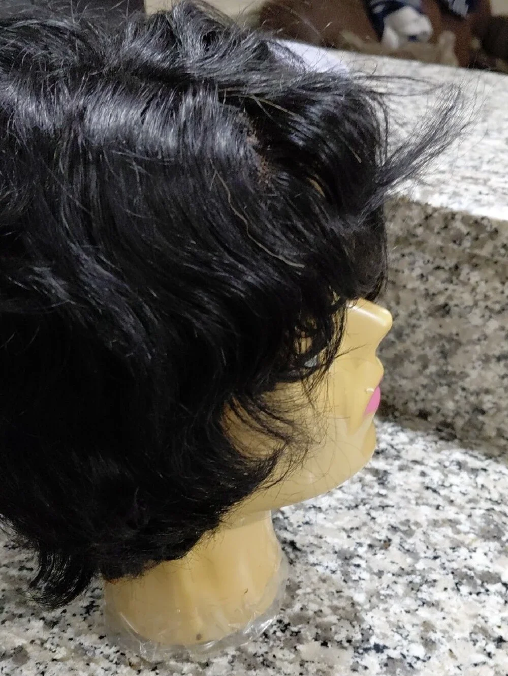 Short Black Women’s Wig - Classic Layered Style Human Blend